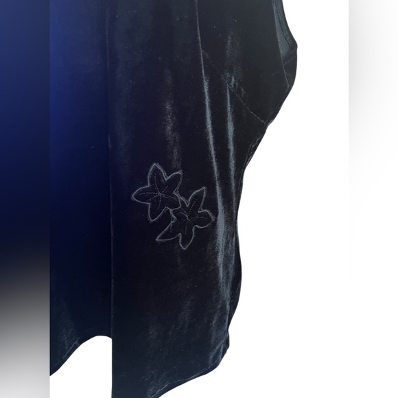 2000s Y2K Witchy Blouse Black Velvet Fairy Grunge Slinky 1X Whimsigoth Victorian - Picture 5 of 11